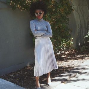 ASOS Silver Pleated Skirt